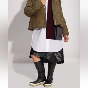 New Tory Burch Hurricane Black Platform Rubber Rain boots 10